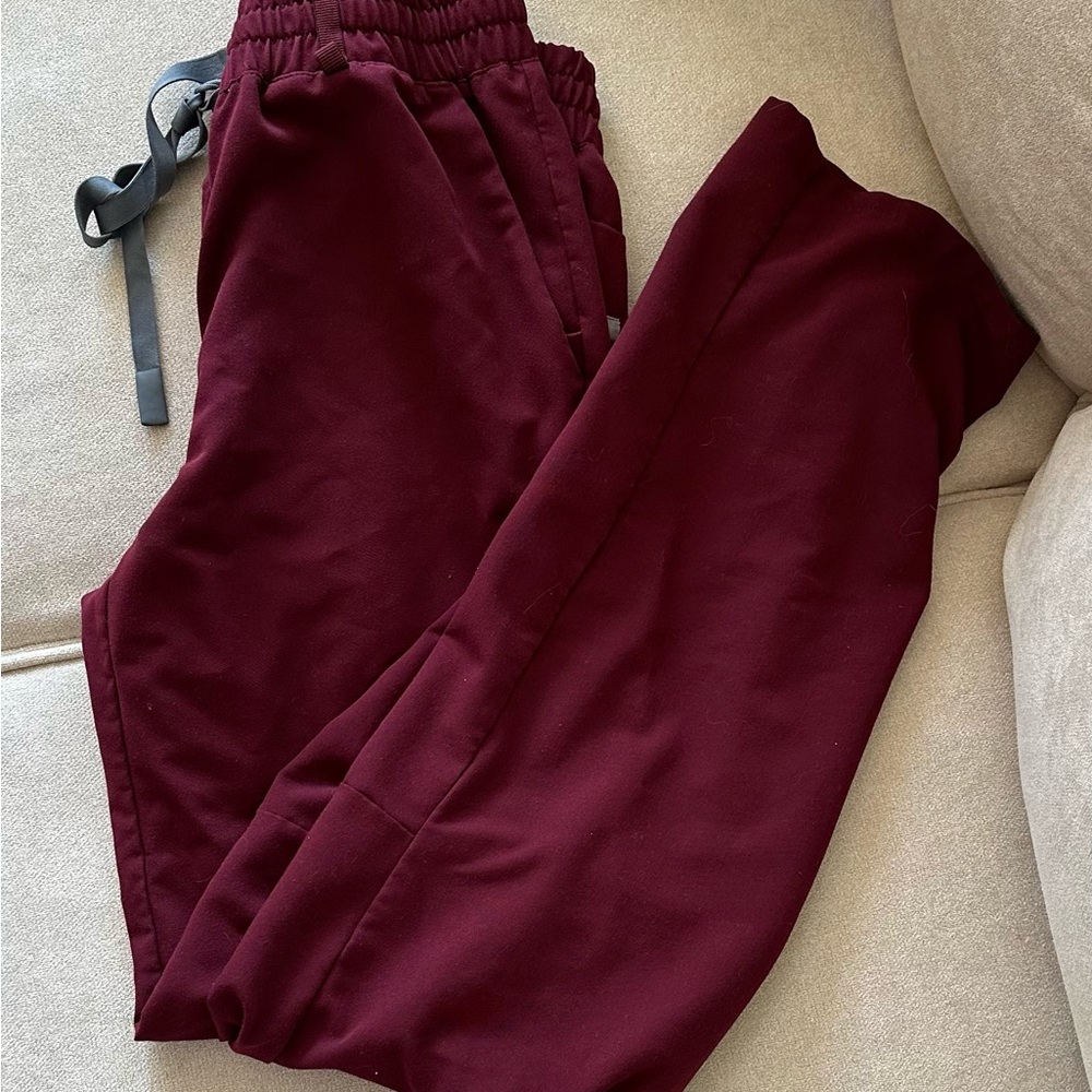 Figs Burgundy Scrubs Set